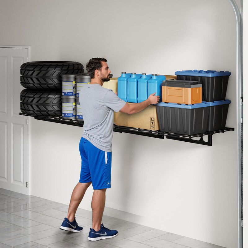 FLEXIMOUNTS 1-Pack Heavy-Duty Wall Shelf, Available in 1x3, 2x3, 2x4, and 2x6 ft Sizes ¨C Ideal Storage Solution for Garages, Pantries, Utility Rooms & Kitchens