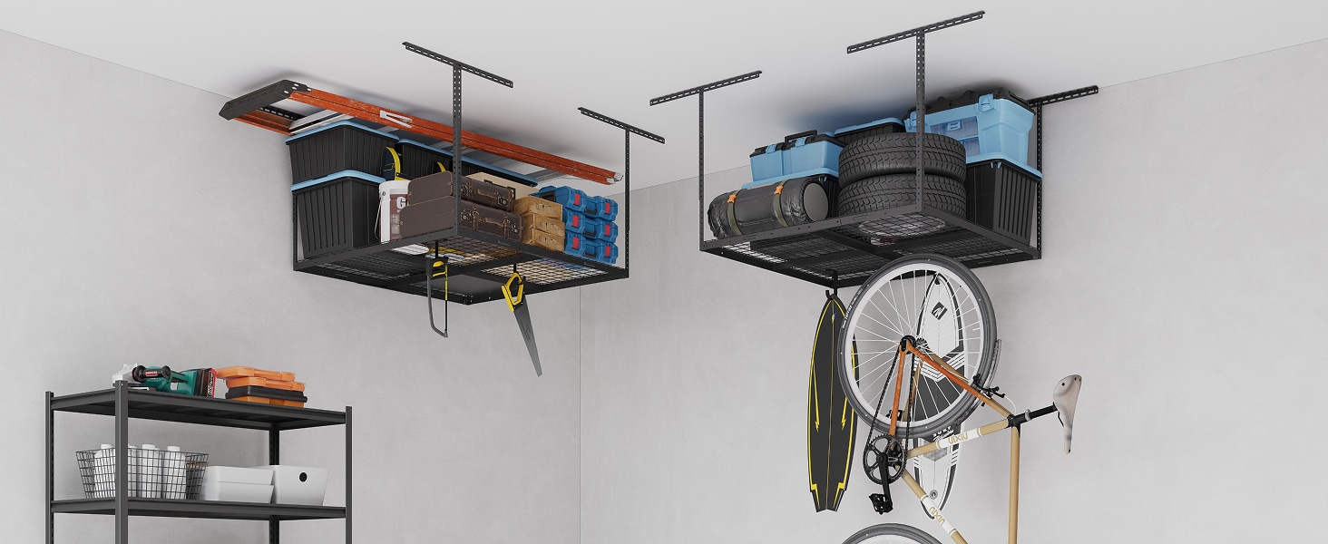 GR44 Classic 4' x 4' Overhead Garage Storage Rack | FLEXIMOUNTS