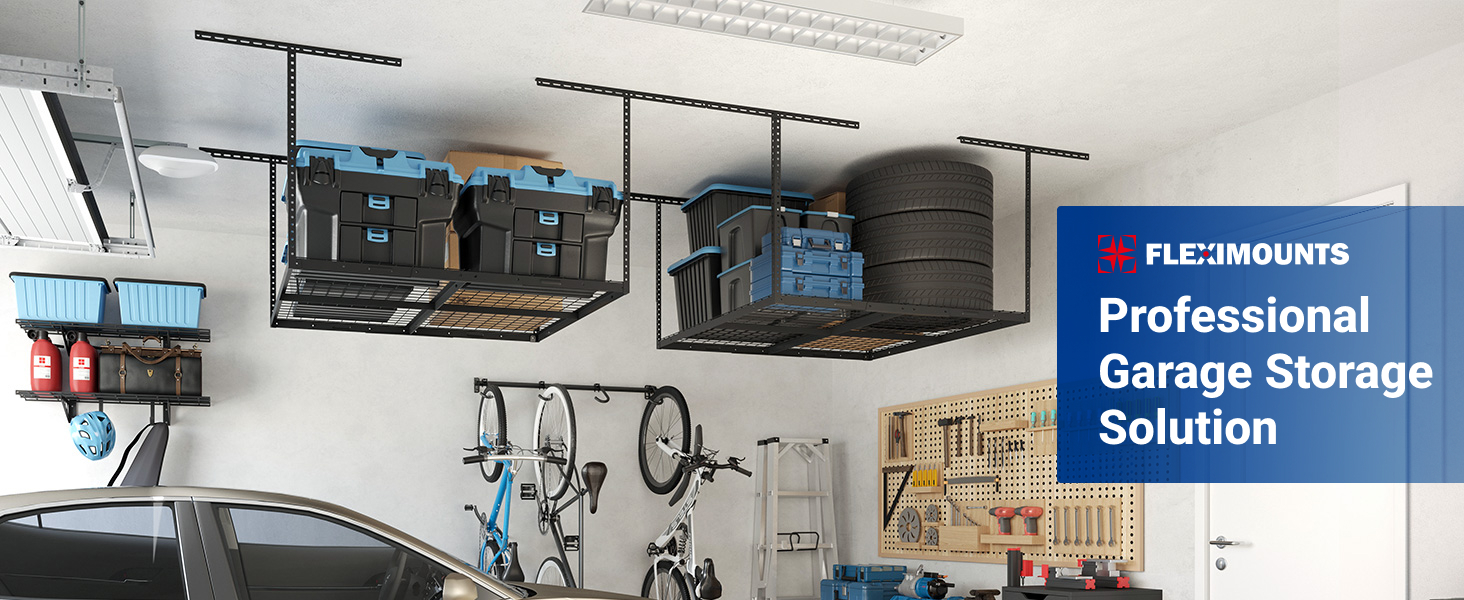 GR44 Classic 4' x 4' Overhead Garage Storage Rack | FLEXIMOUNTS