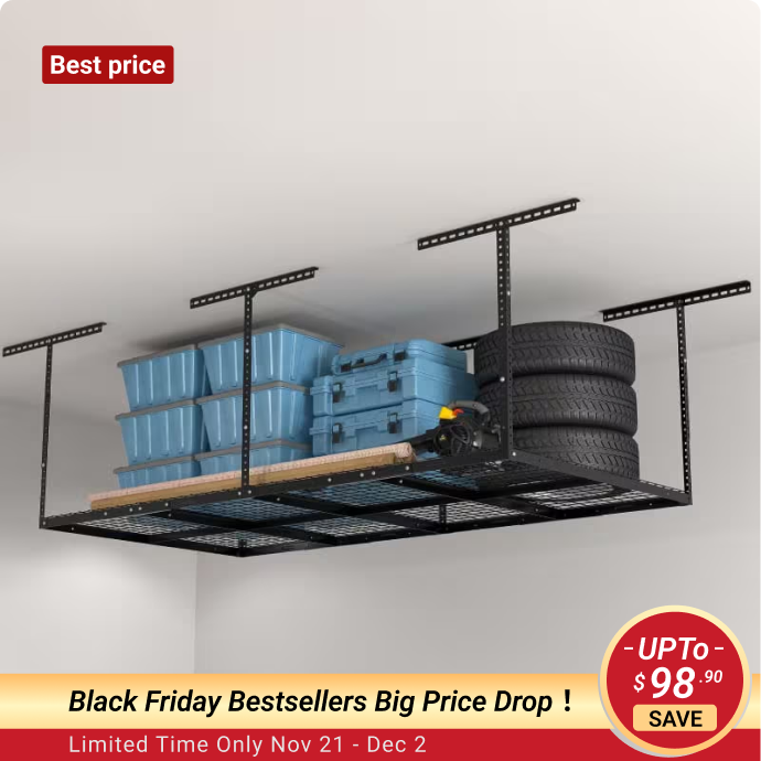 Best Classic 4' x 8' Overhead Garage Storage Rack | FLEXIMOUNTS