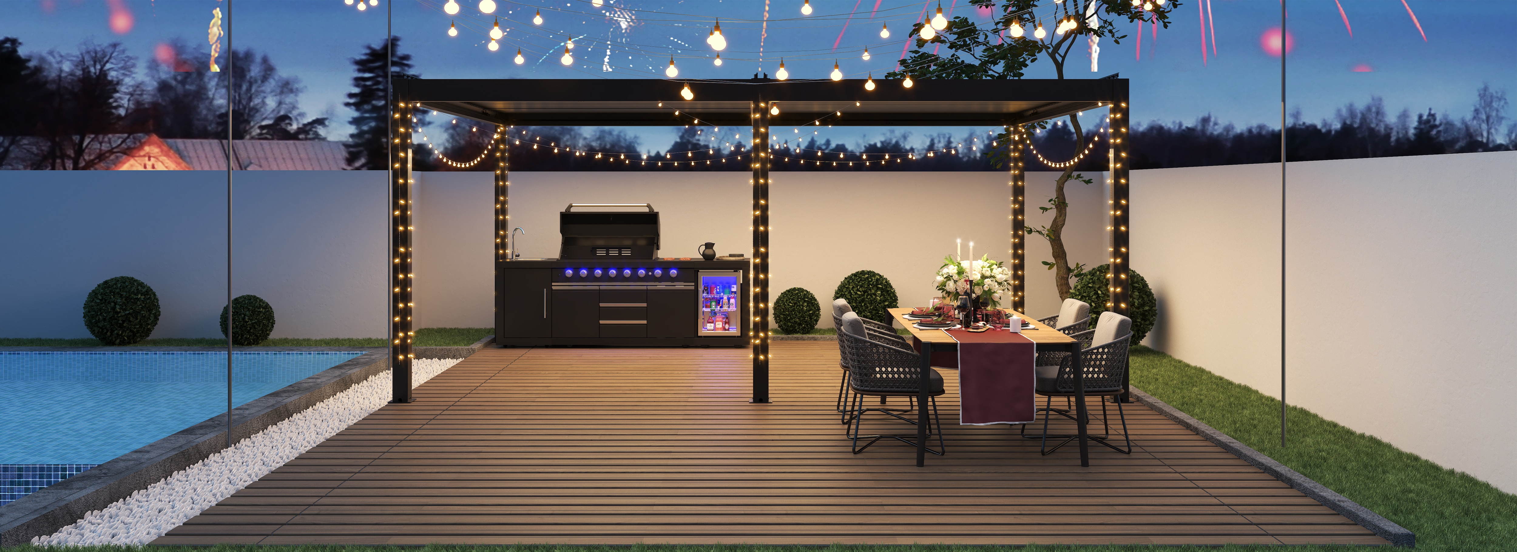 How to Hang Lights on a Pergola: The Ultimate Guide | FlexiSpot, image size:5000x1820