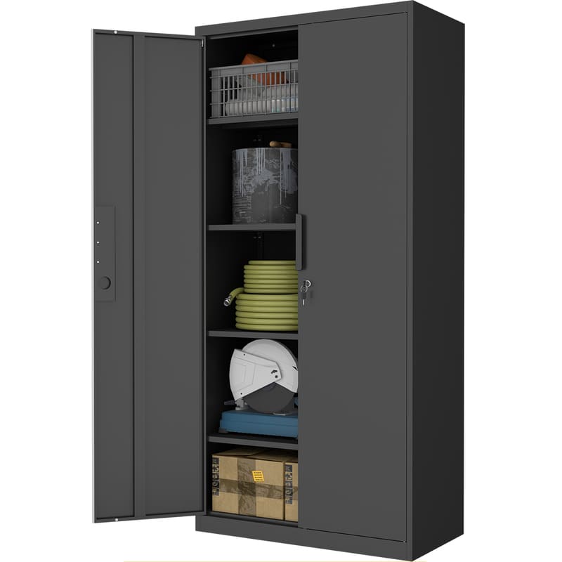 SC1B Basic Metal Garage Storage Cabinet with 4 Adjustable Shelves