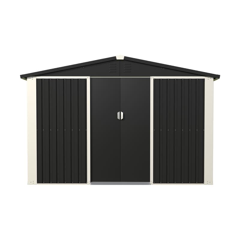 FLEXIMOUNTS Large Metal Outdoor Storage Shed 8.6ft x 6.3ft
