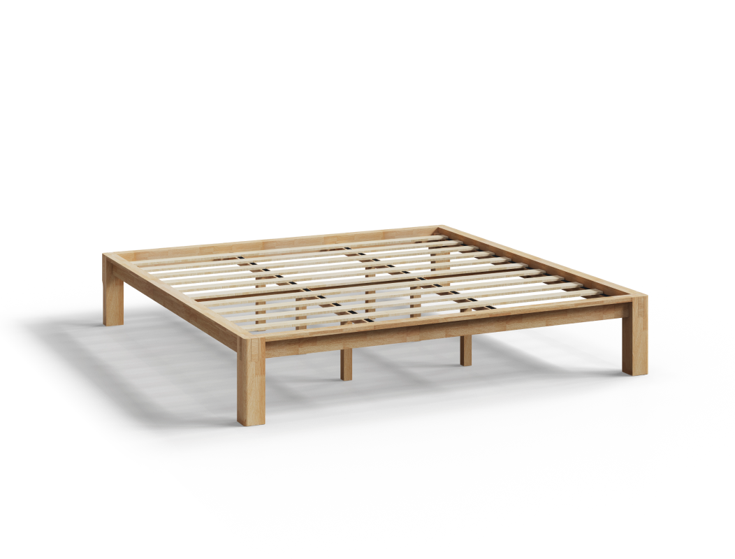 Struttura letto Japandi in legno massello