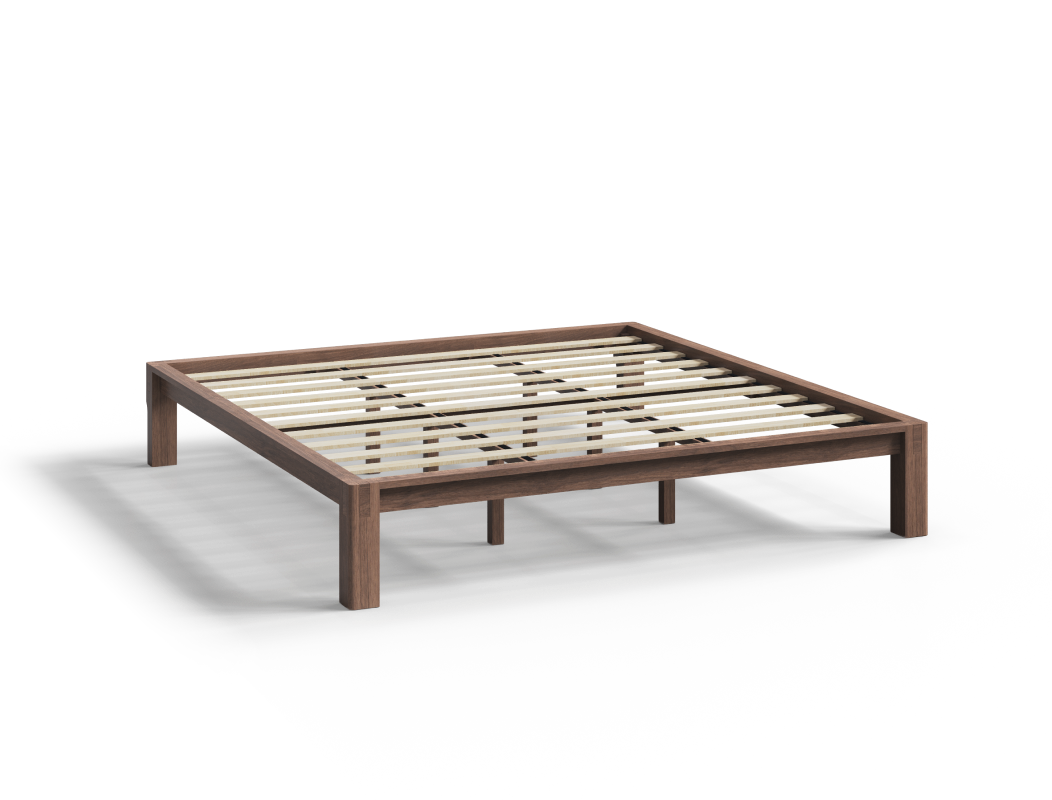 Struttura letto Japandi in legno massello