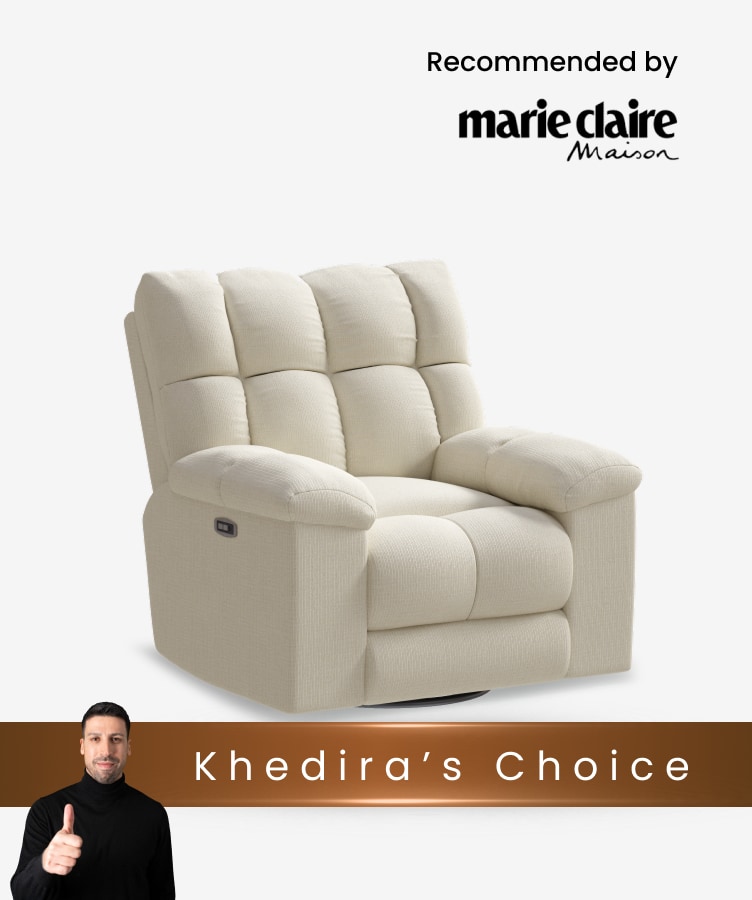 Power Swivel Rocker Recliner with Waffle Back