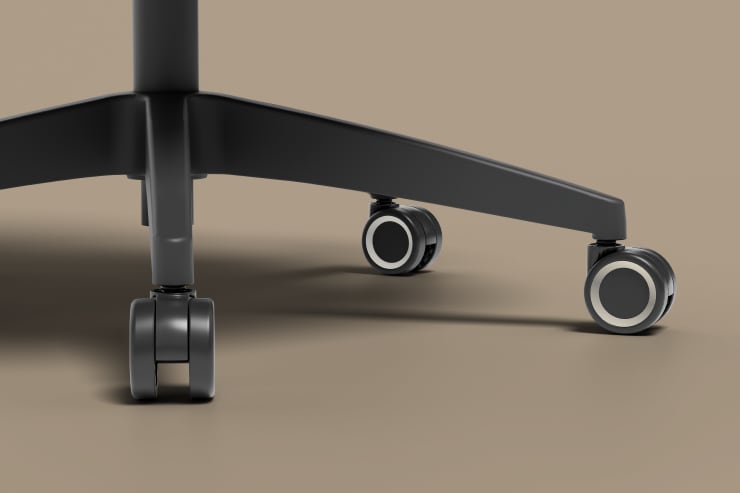 Black ergonomic chair C5 with electroplated casters
