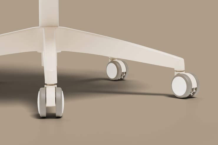 White ergonomic chair C5 with PU casters