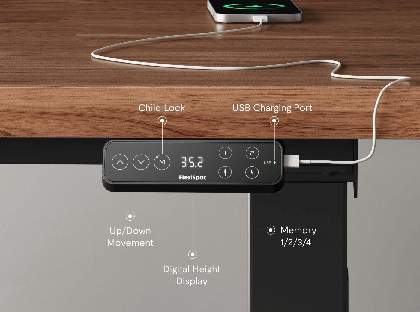 Premium 4-Leg Standing Desk E7 Plus Max|FlexiSpot Height