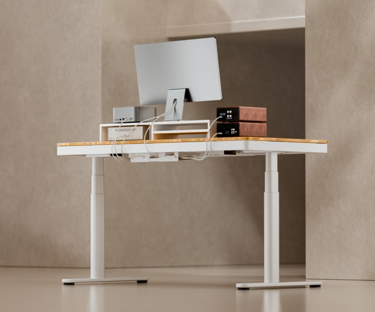 Height Adjustable Sit-Stand Bamboo Desk Q8 | FlexiSpot