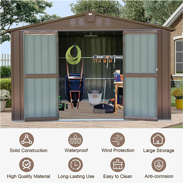 Metal Steel Utility Tool Shed Storage House | FLEXIMOUNTS