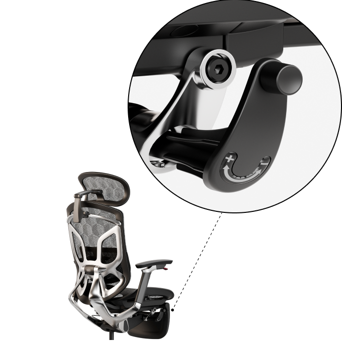 Ergonomic chair Apollo with backrest tension adjustment