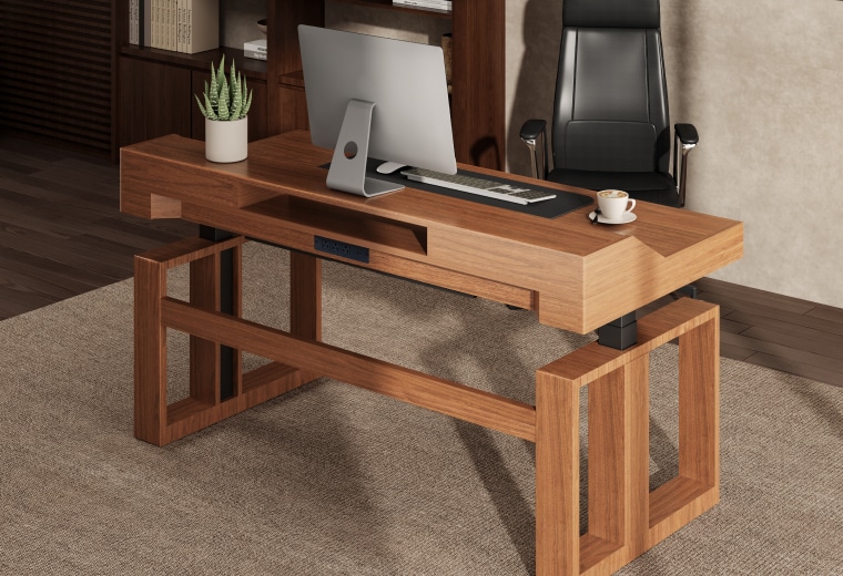 【美品】Flexispot デスク UC1 Standing Desk with Drawer & Monitor Shelf | Mid Century Modern