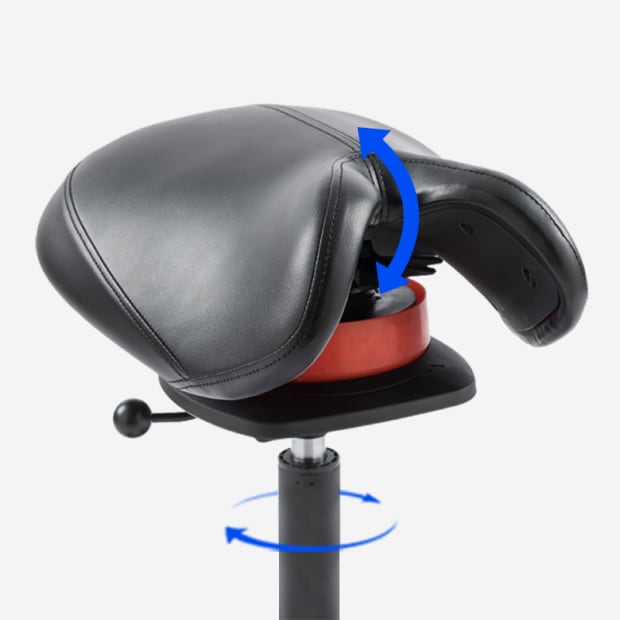 Tabouret Ergonomique Selle Cheval | Réglable 55-75cm - Roulettes Silencieuses