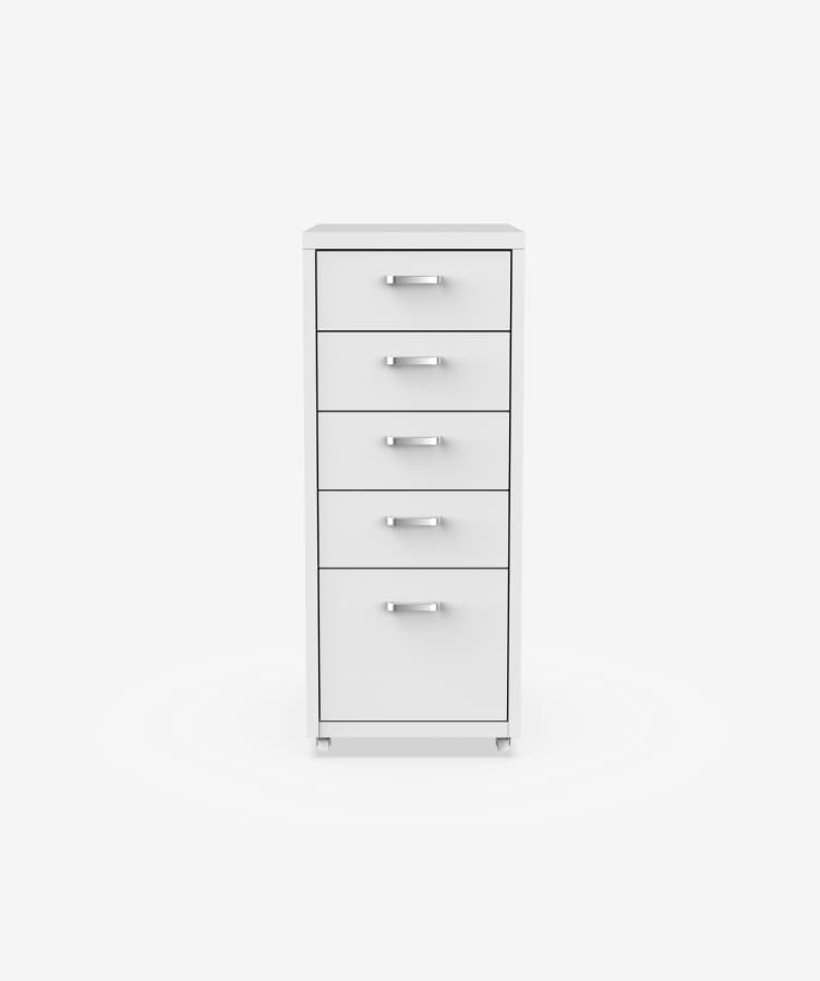 Untertisch-Aktenschrank mit Dopamin-Design und Rollen