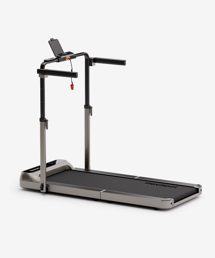 Dual Foldable Walking Pad with Support Handrail Up to 10 kmh