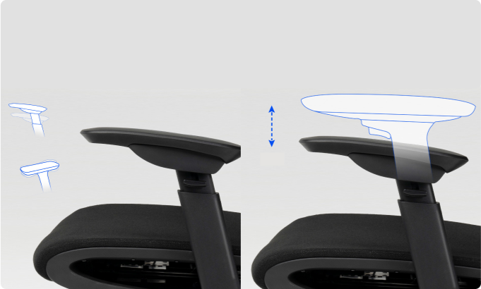 Repose-poignet rotatif en alliage d'aluminium, accoudoir rembourré Support d'accoudoir  ergonomique