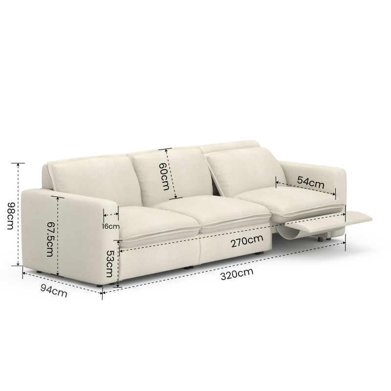 DreamSpot 3-Zits Modulaire Elektrische Relaxbank | NL