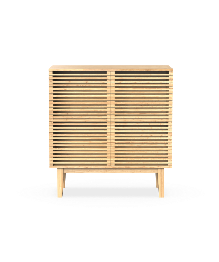 Bamboo Storage Cabinet with Shelves and 2 Doors